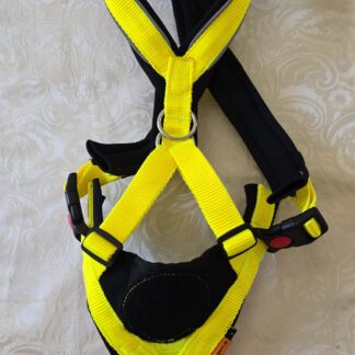 Trailgeschirr Nukka® (auf Lager) - neon-gelb / schwarz/Neopren mit Paspelband, Größe 7, Flauschkreis, längeres Polster
