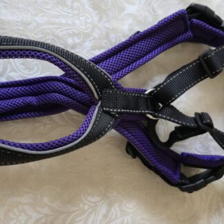 Trailgeschirr Nukka® (auf Lager) - schwarz-reflekt / lila (Airmesh) mit Paspelband, Größe 6