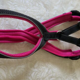 Trailgeschirr Nukka® (auf Lager) - schwarz-reflekt / fuchsia (Airmesh) mit Paspelband, Größe 9