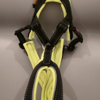 Trailgeschirr Nukka® (auf Lager) - schwarz-reflekt / neongelb (Airmesh) mit Paspel, Größe 2
