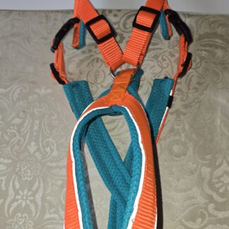 Trailgeschirr Nukka® (auf Lager) - orange-türkis (Airmesh) mit Paspelband, Größe 4