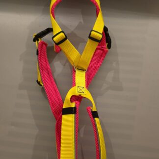 Trailgeschirr Nukka®1size (auf Lager) - neongelb / neonpink (Airmesh) mit Paspel, Größe M