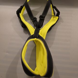 Trailgeschirr Nukka® (auf Lager) - schwarz-reflekt / neongelb (Airmesh) mit Paspel, längeres Polster, Größe 8