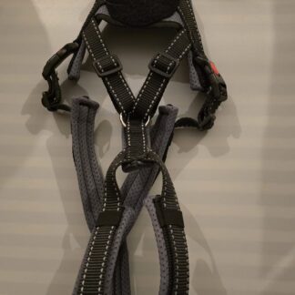 Trailgeschirr Nukka®1size (auf Lager) - schwarz-reflek / grau (Airmesh), Größe S, Flauschkreis